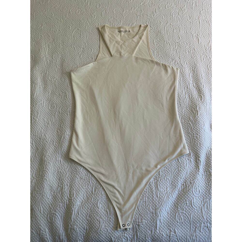 Abercrombie Cream High Neck Cutout thong soft body suits Size XL